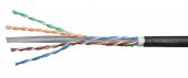 Cablu U/UTP Cat.6, 4x2xAWG23/1, PE de exterior, negru